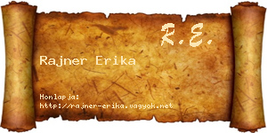 Rajner Erika névjegykártya